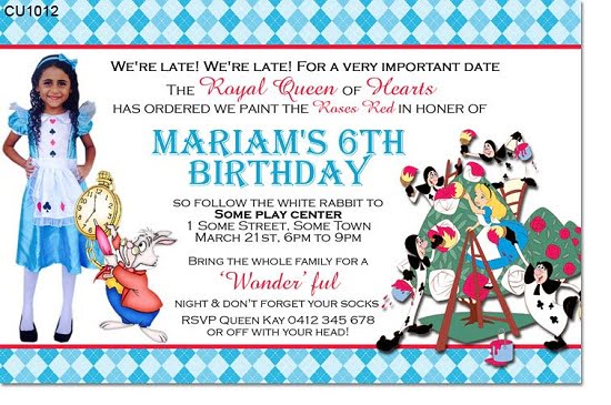 Alice In Wonderland Birthday Invitations Ideas Bagvania FREE 