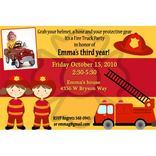Fire Truck Birthday Invitations Ideas Bagvania FREE Printable Invitation Template