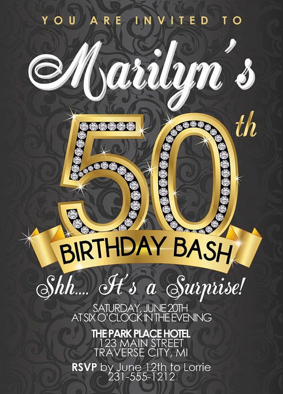 50th Birthday Party Invitation Templates Free Download