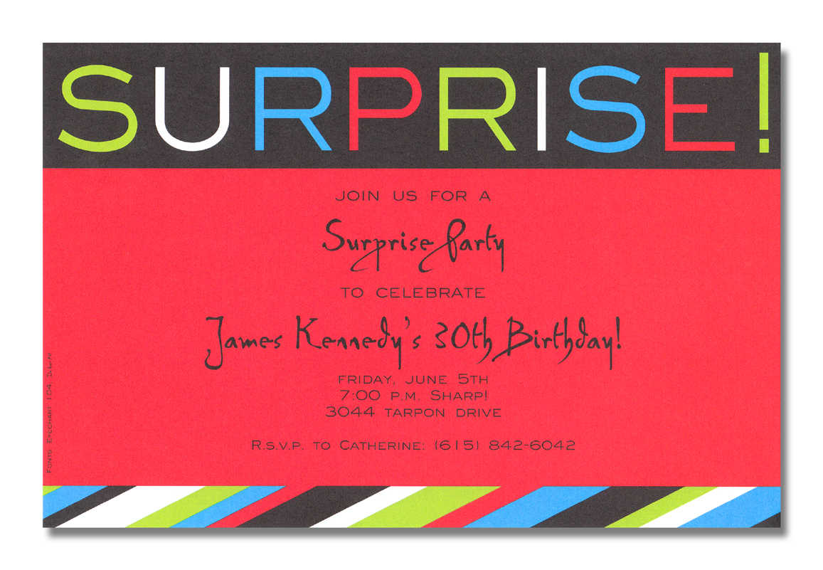 Red Surprise Birthday Party Invitations FREE Printable Birthday 