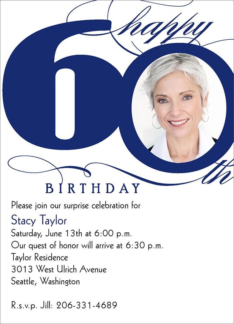 60th Birthday Invites Bagvania FREE Printable Invitation Template