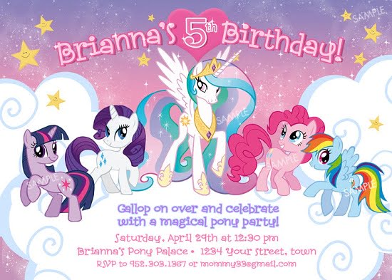 My Litlle Pony Birthday Invitations Ideas Wording FREE Printable Birthday Invitation Templates 