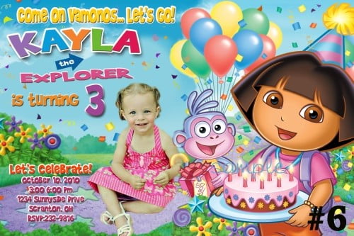 Dora The Explorer Birthday Invitations Ideas – Bagvania FREE Printable ...