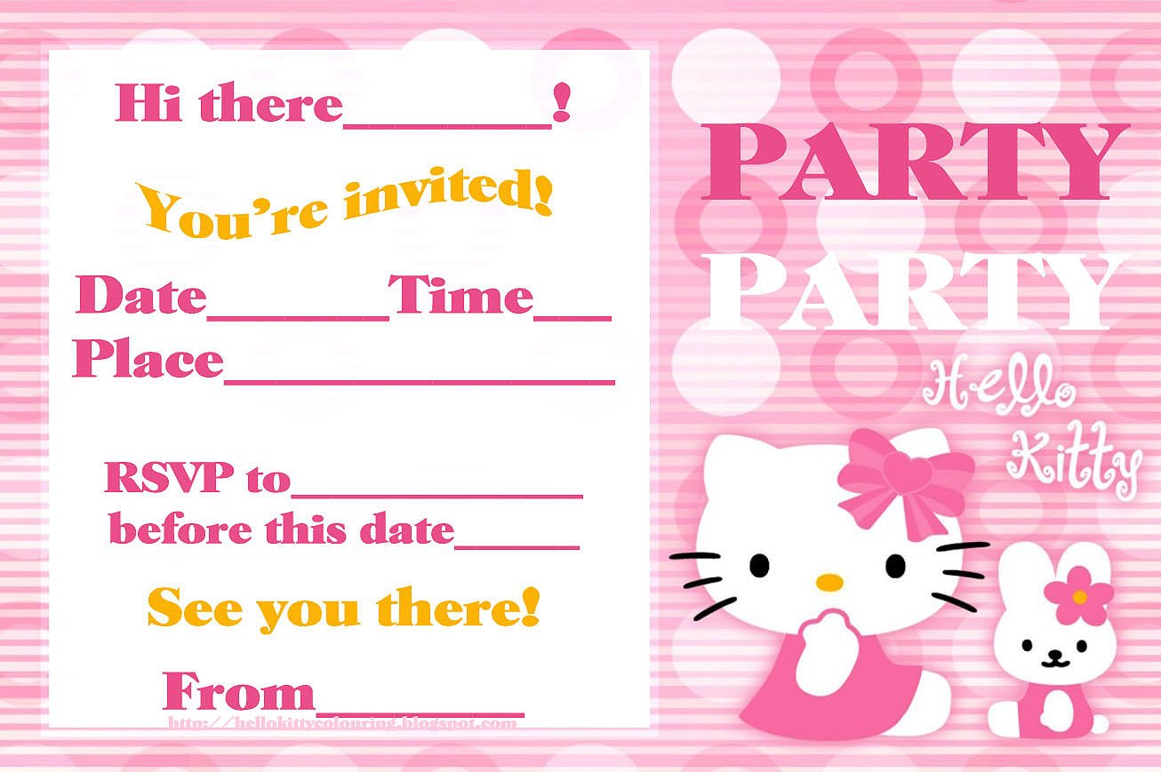 Hello Kitty Birthday Invitation Free Printable Birthday Invitation