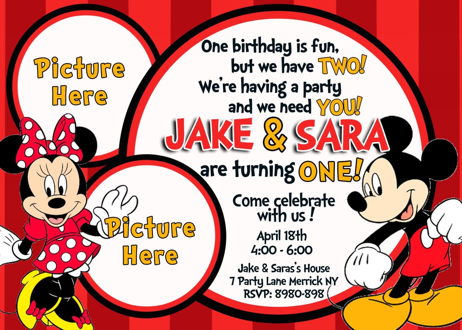 Mickey And Minnie Mouse Birthday Invitations Bagvania FREE Printable Invitation Template