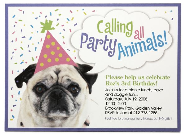 Dog Party Invitations Template 1