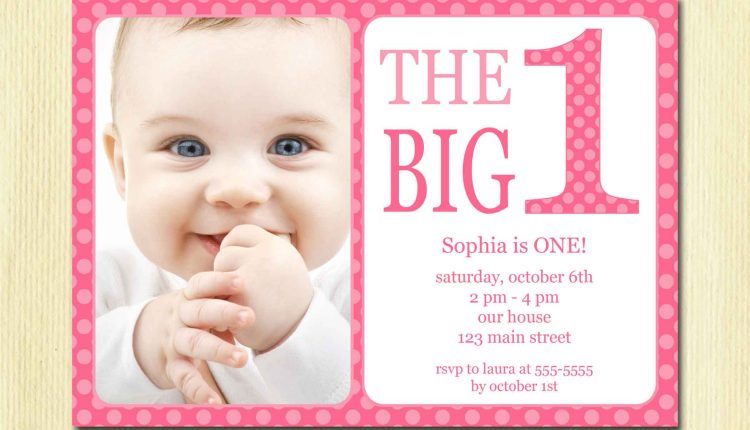 Pinky Baby First Birthday Invitations – Free Printable Birthday 