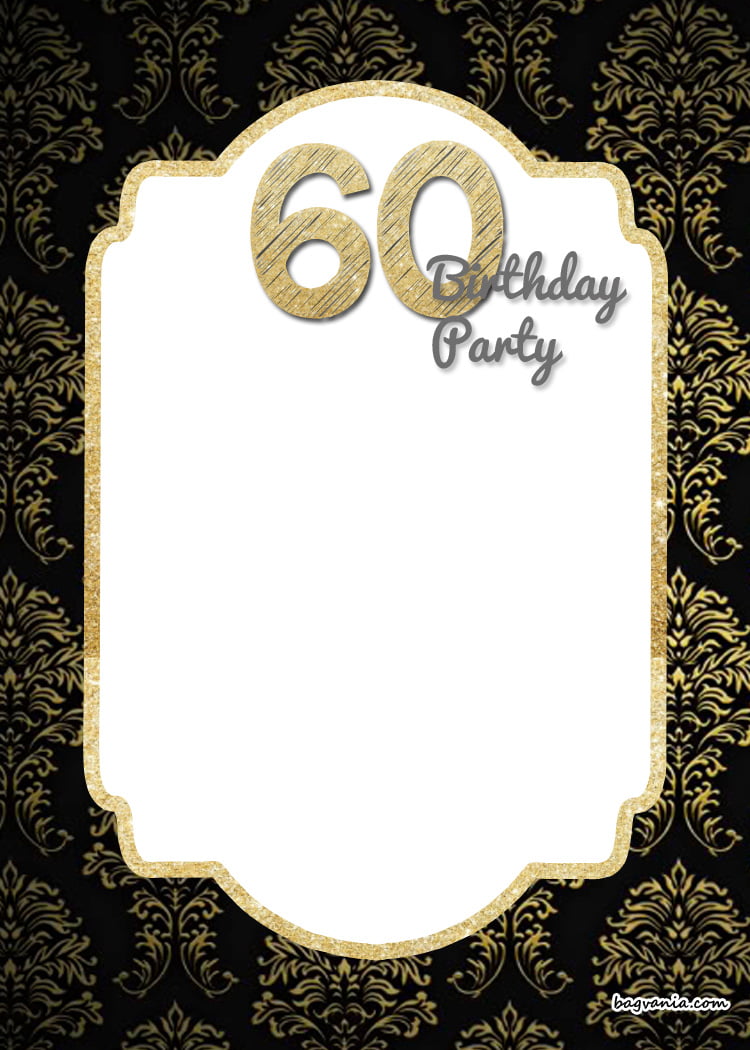 FREE Printable Elegant 60th Birthday Invitation Template FREE Printable Birthday Invitation 