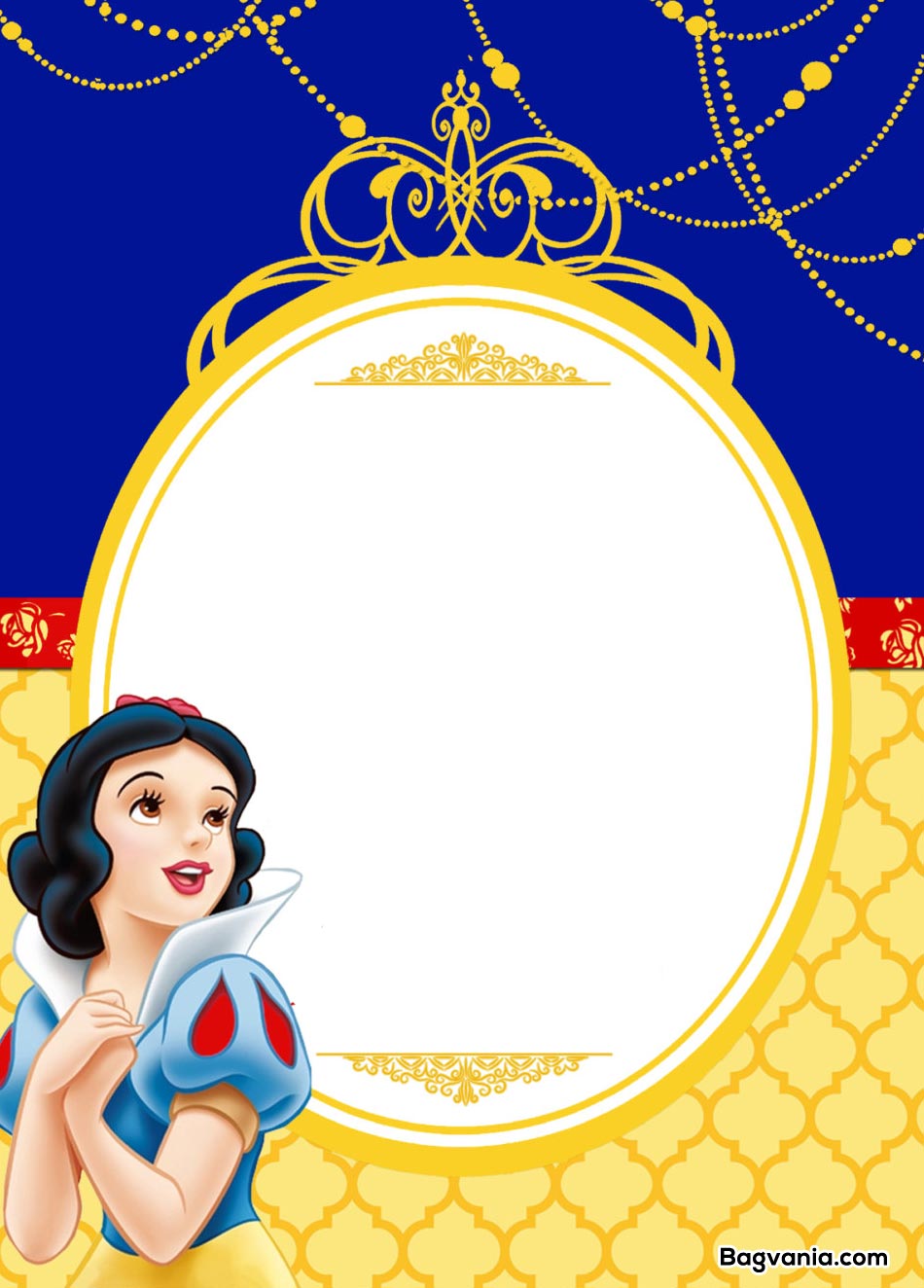 Blank Snow White Invitation Template