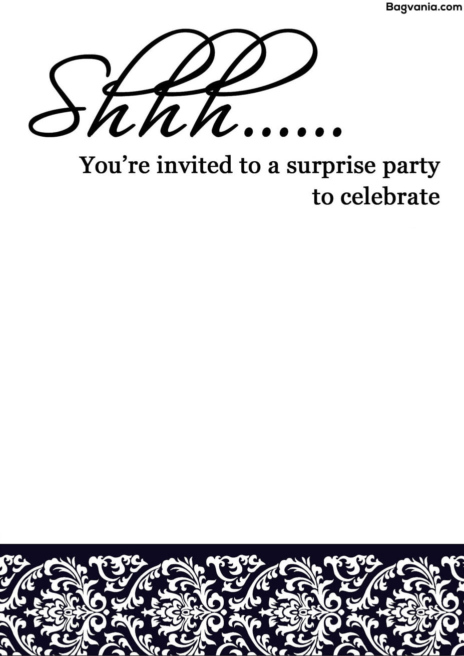 Surprise Party Printable Invitations Free