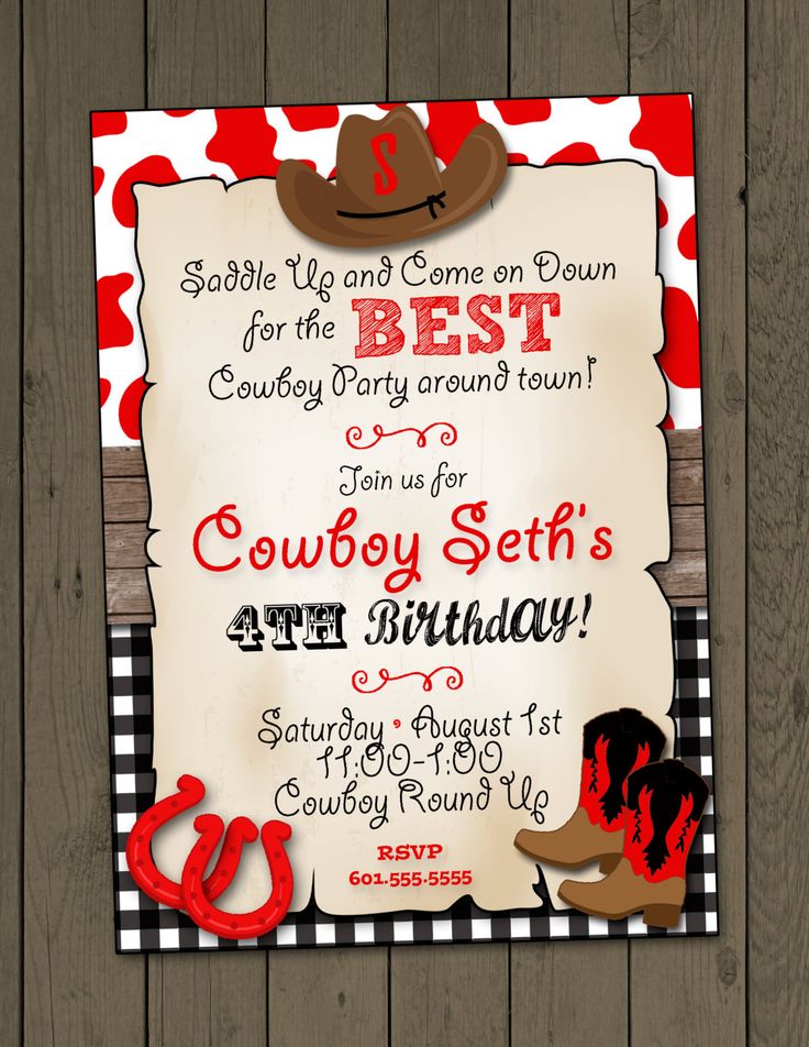 FREE Cowboy Birthday Invitations FREE Printable Birthday Invitation