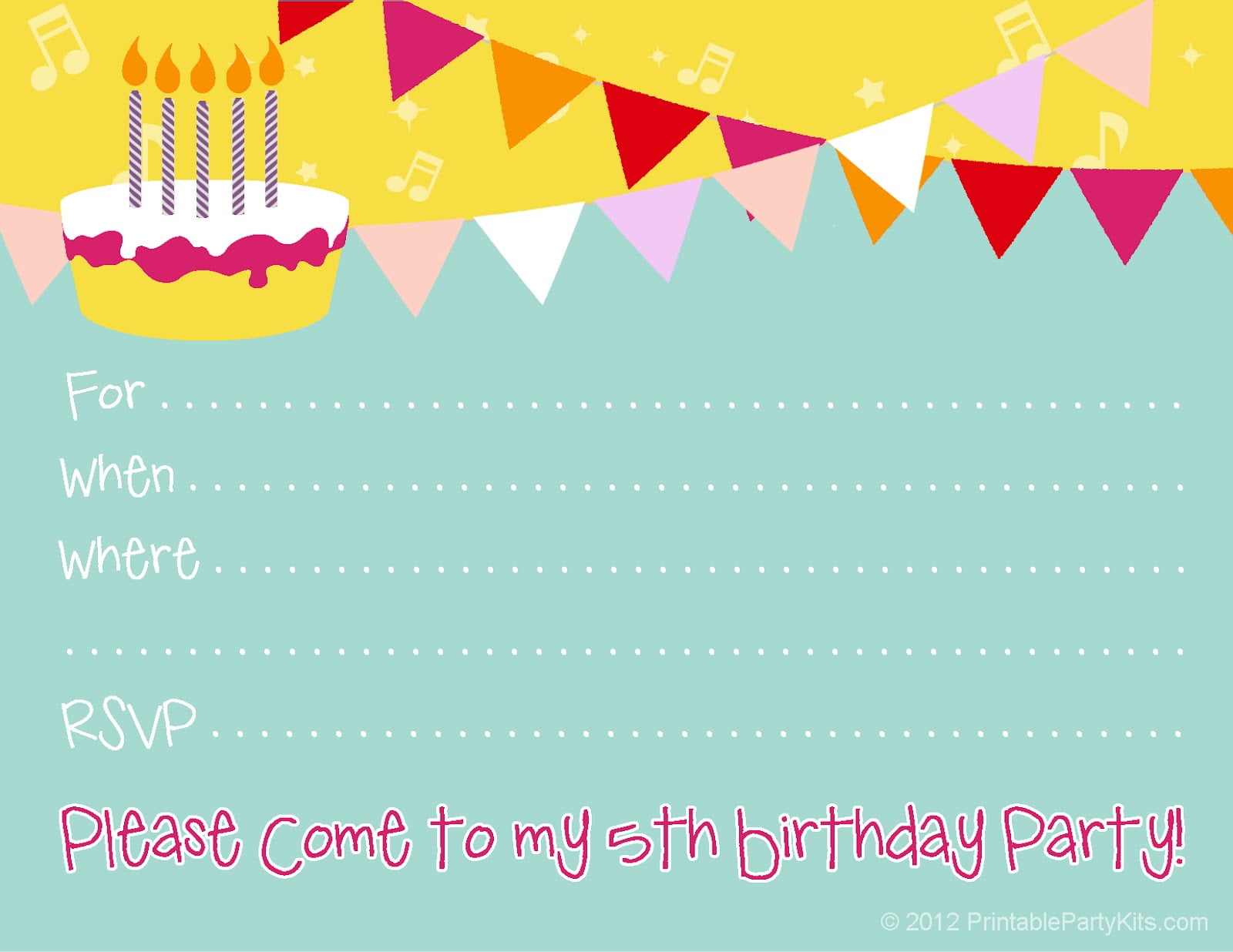 Birthday Party Invitations Free FREE Printable Birthday Invitation 