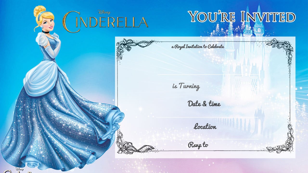 Free Cinderella Birthday Invitation Template 7
