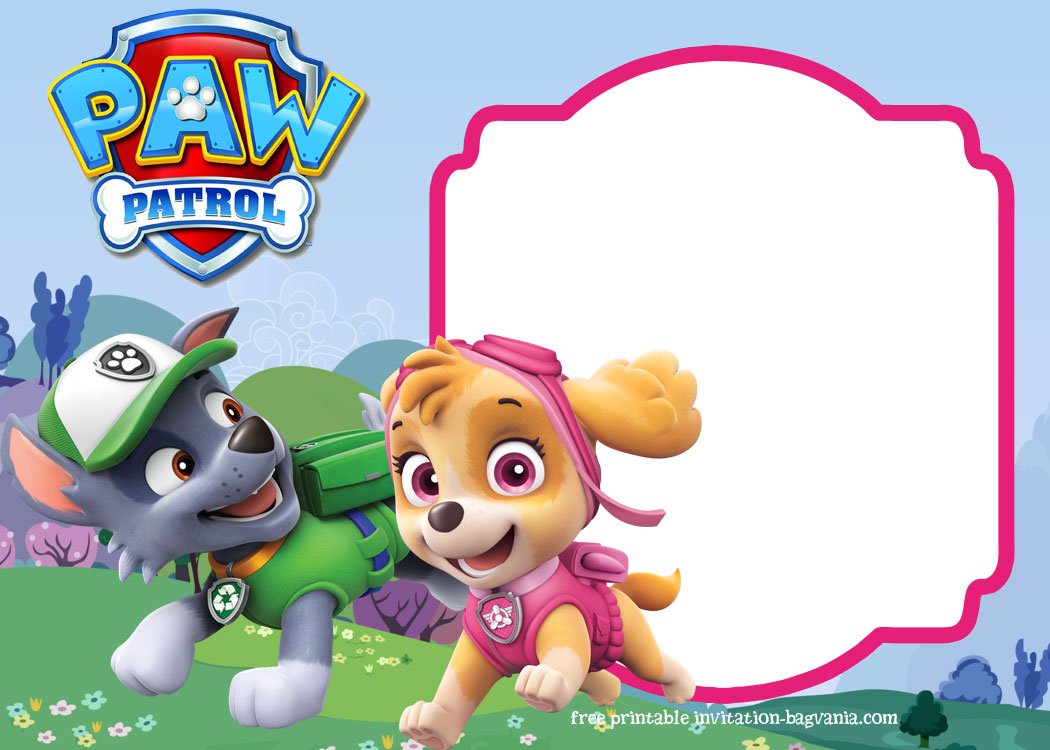 Paw Patrol Skye Invitation Template For Your Daughter s Birthday Party 