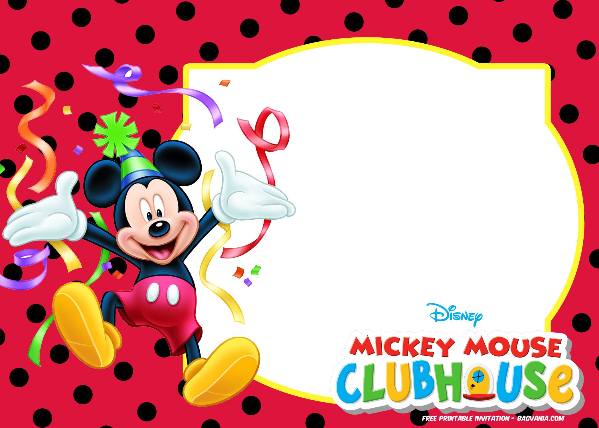 Editable Mickey Mouse Birthday Invitation Template