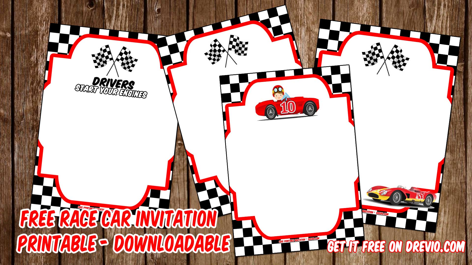 FREE Printable Race Car Invitation Templates FREE Printable Birthday 