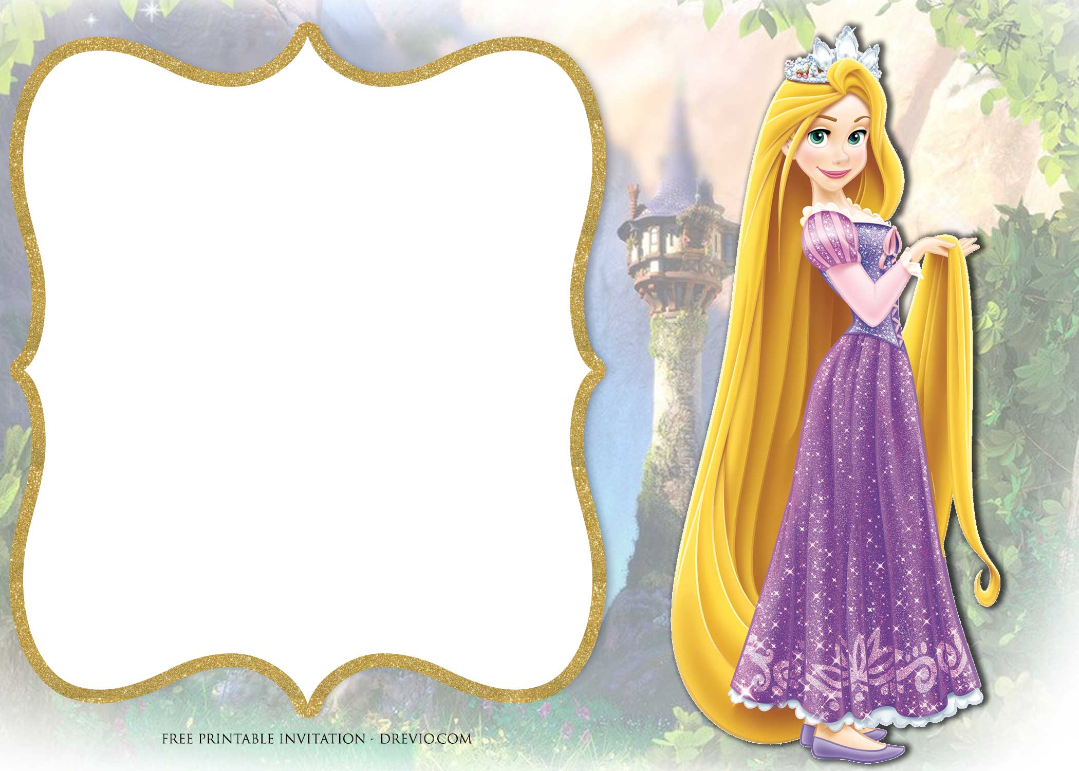 FREE Printable Tangled Rapunzel Invitation Templates FREE Printable 