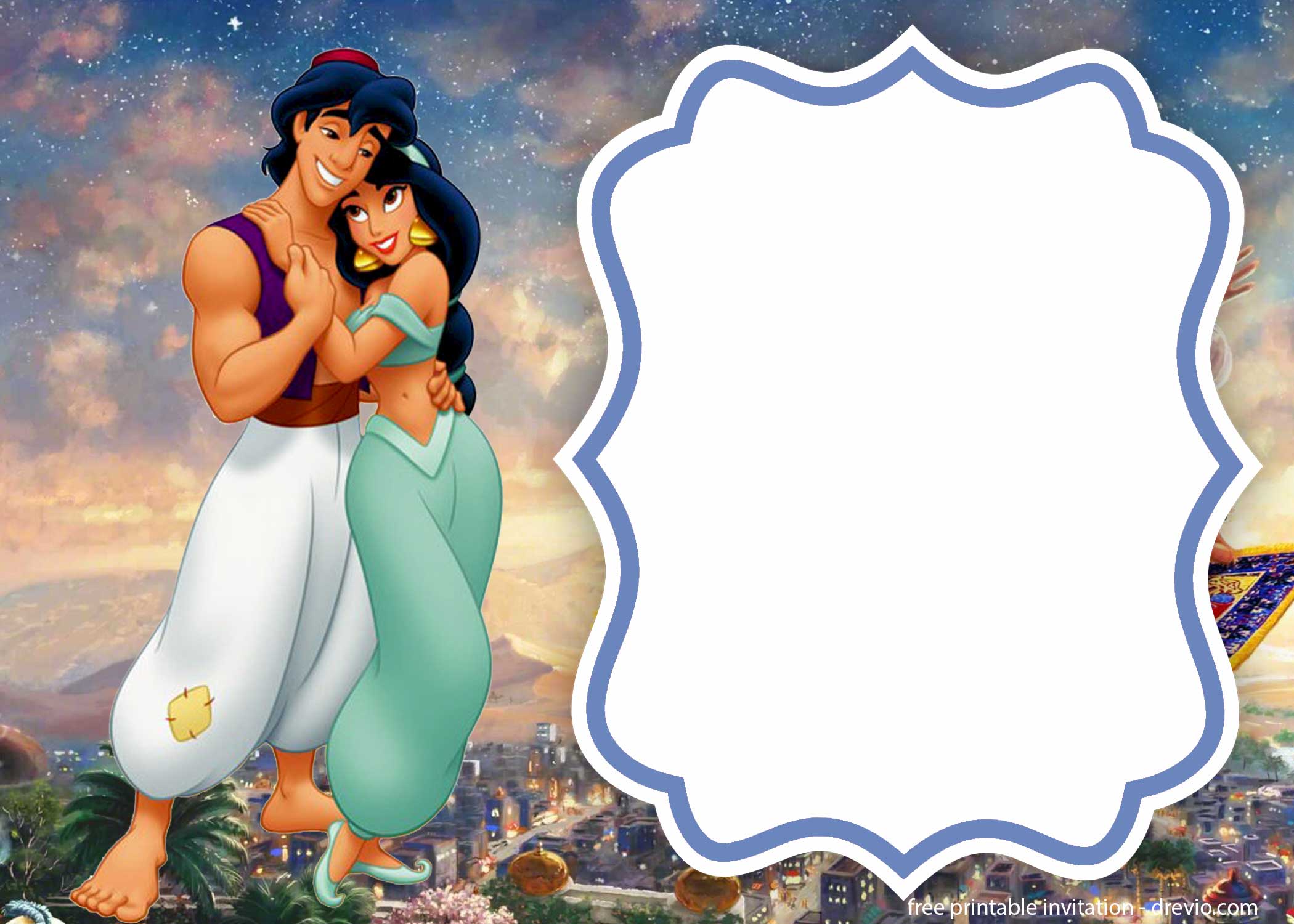 Download Free Printable Aladdin And Jasmine Invitation Template Free Printable Birthday Invitation Templates Bagvania