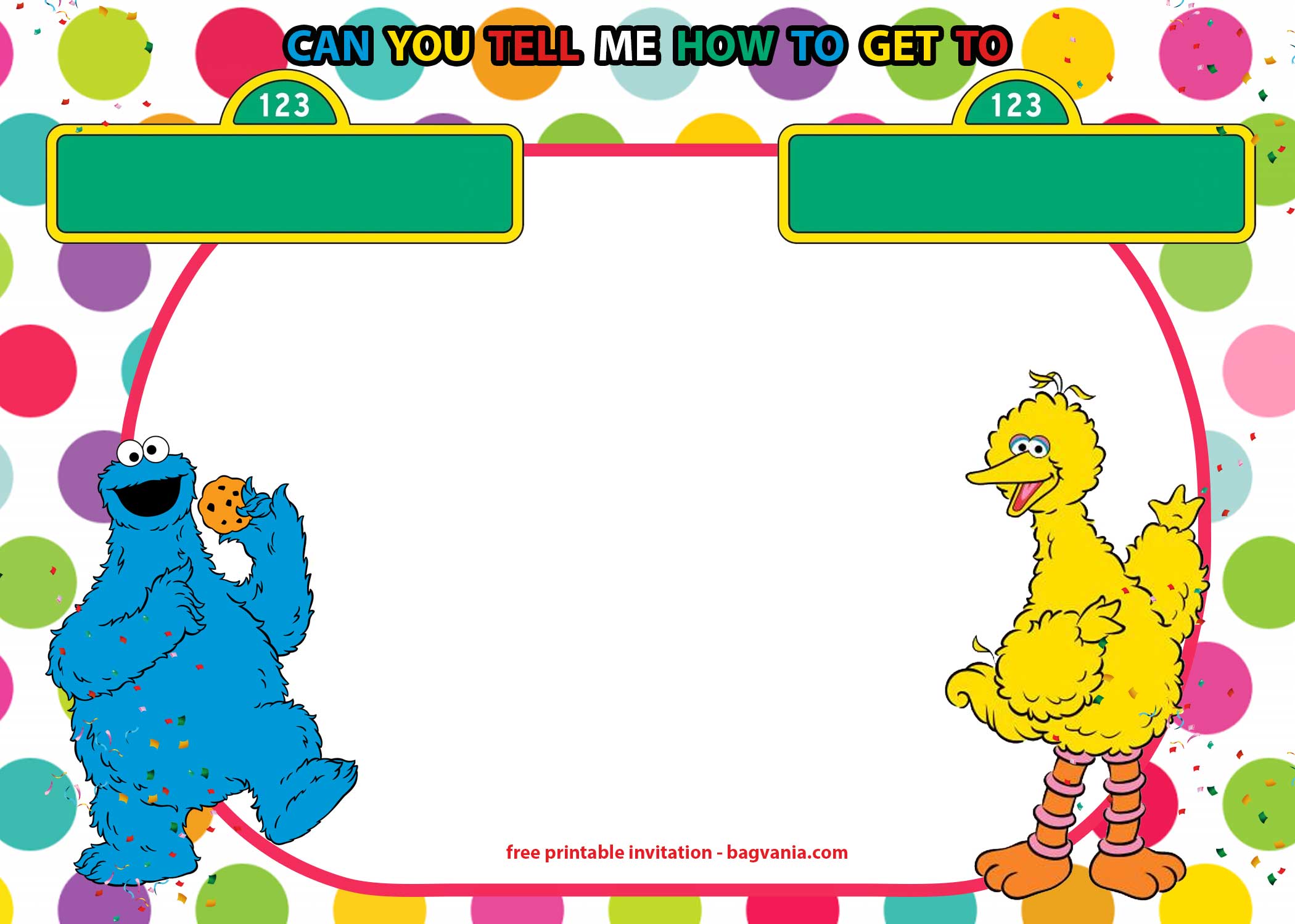 FREE Sesame Street Invitations Templates for Twins – FREE ...