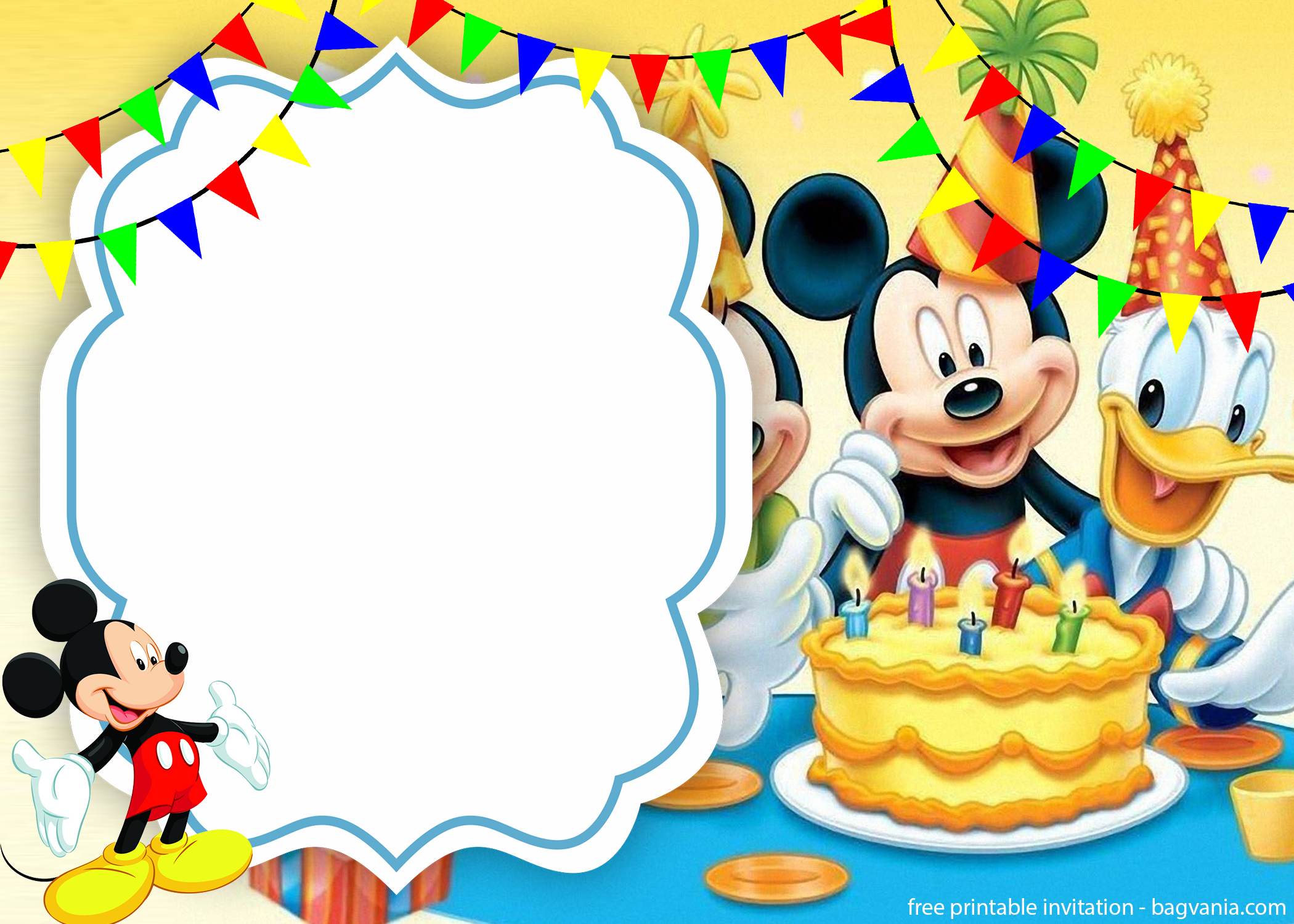 Mickey Mouse Free Invitation Template