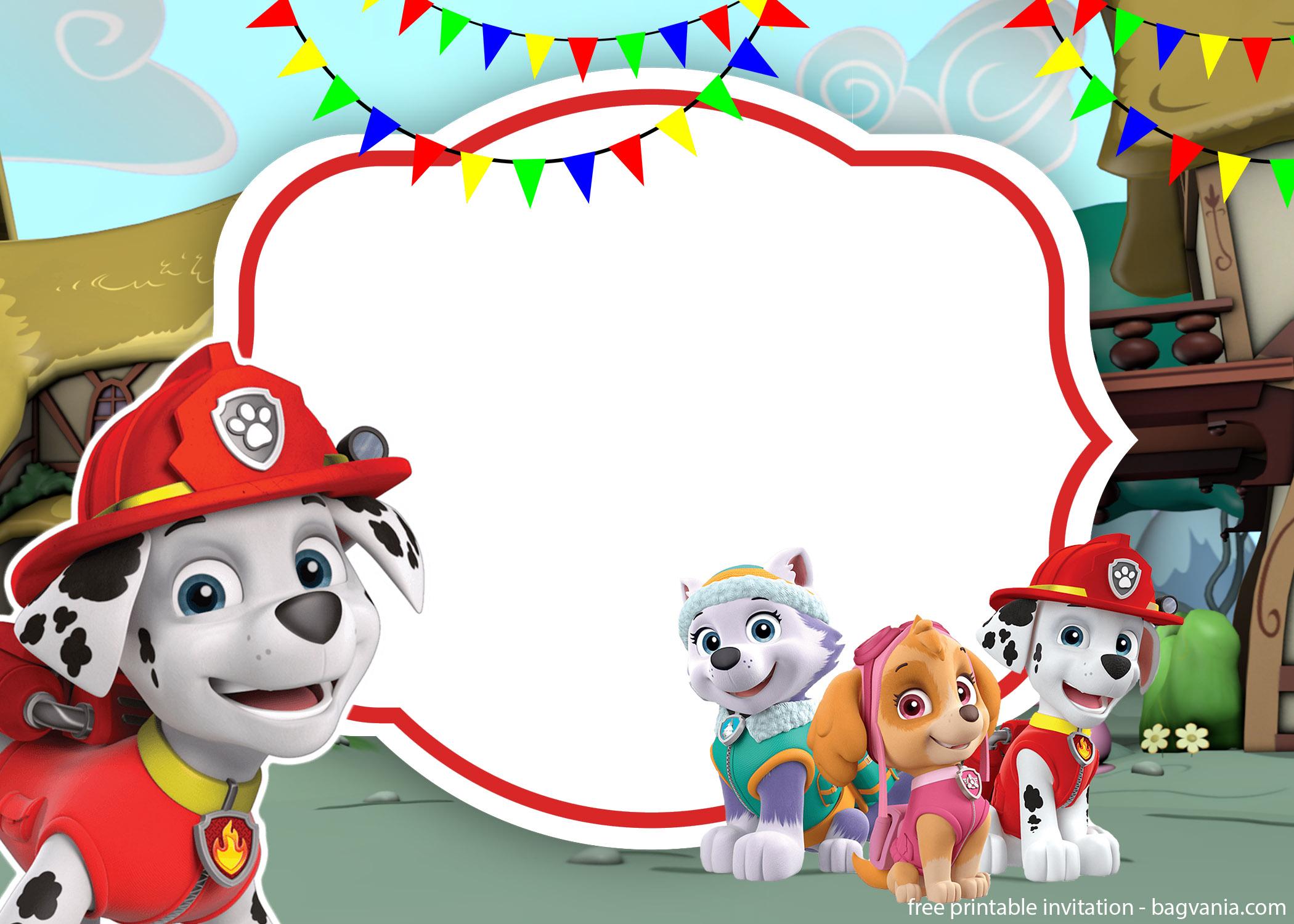 FREE Printable All Characters Paw Patrol Invitation Template FREE 
