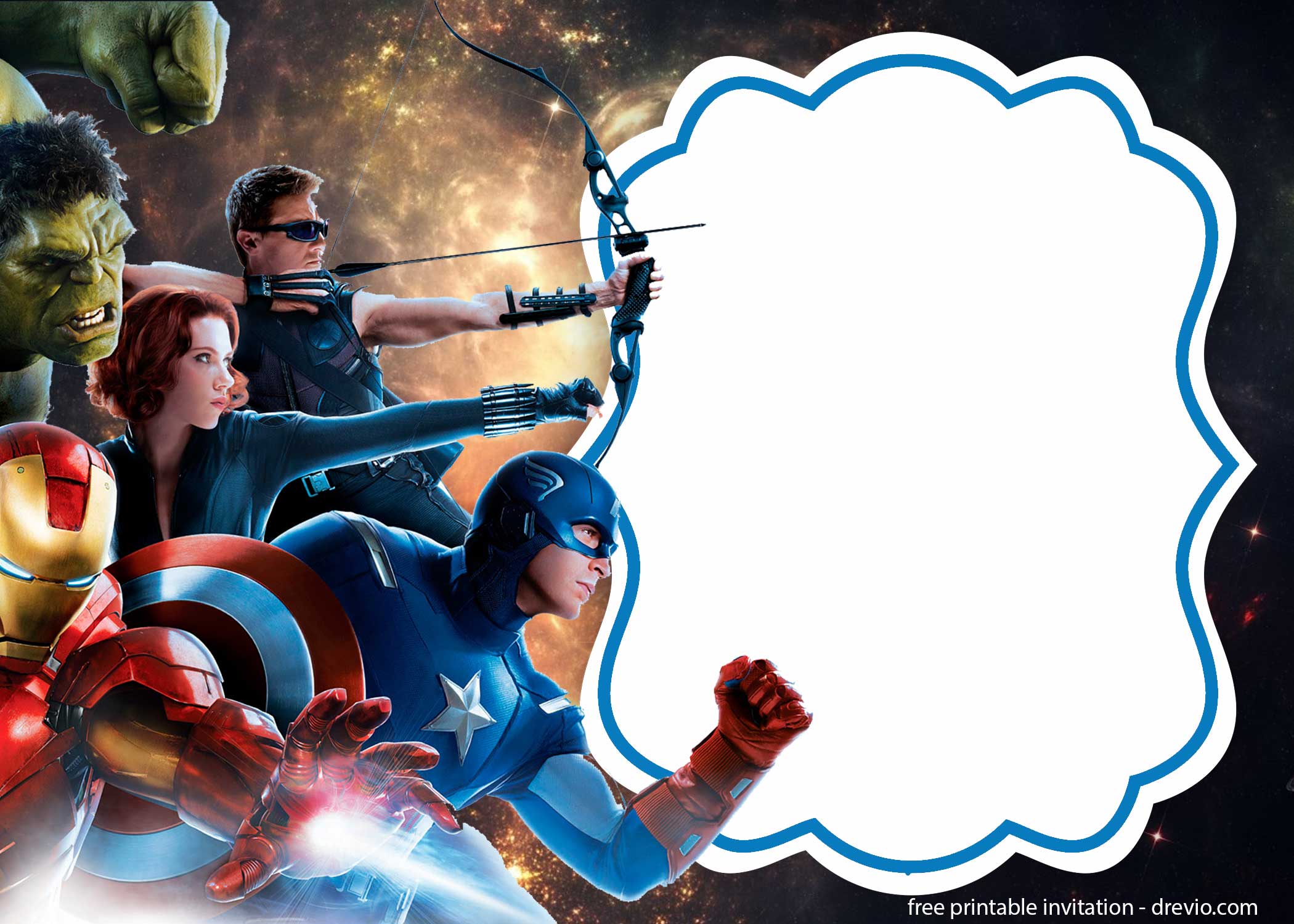 FREE Avengers Invitation Template All Characters FREE Printable Birthday Invitation 