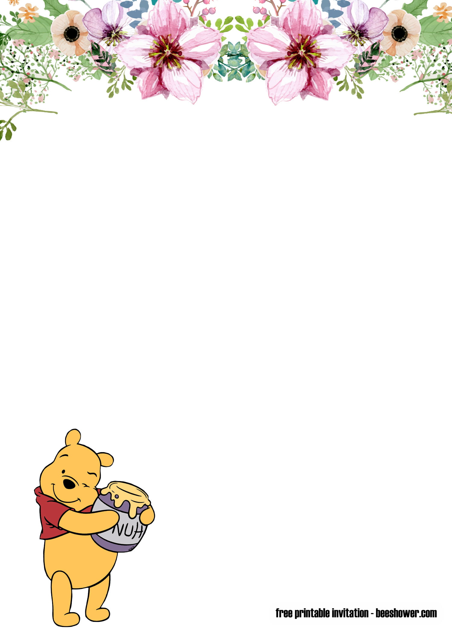 winnie the pooh baby invitations