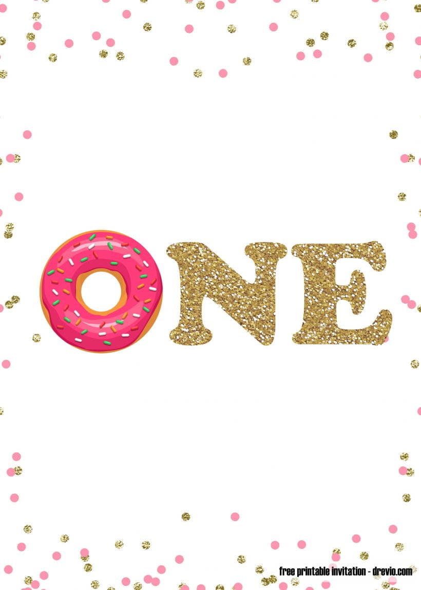 FREE Printable Donuts for First Birthday Invitation Templates | FREE