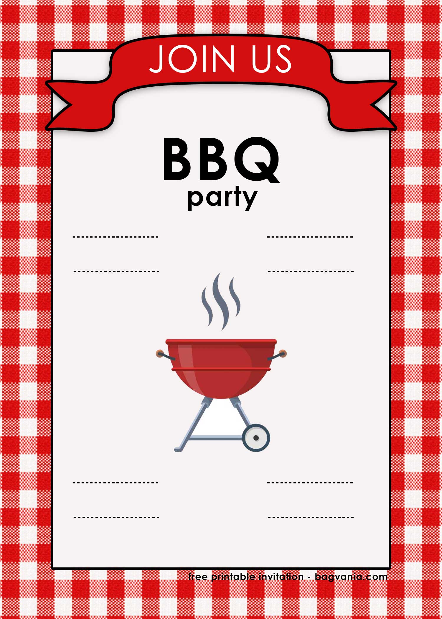 FREE Backyard BBQ Invitation Templates FREE Printable Birthday Invitation Templates Bagvania