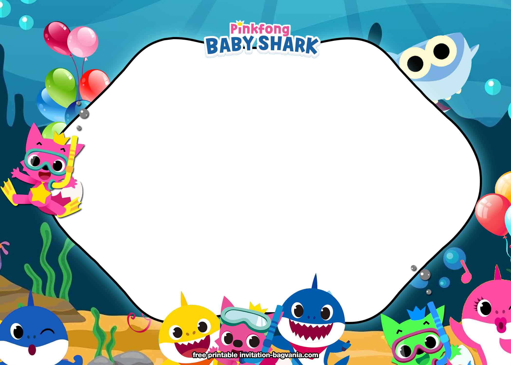 FREE Printable Baby Shark Birthday Invitation Templates FREE 