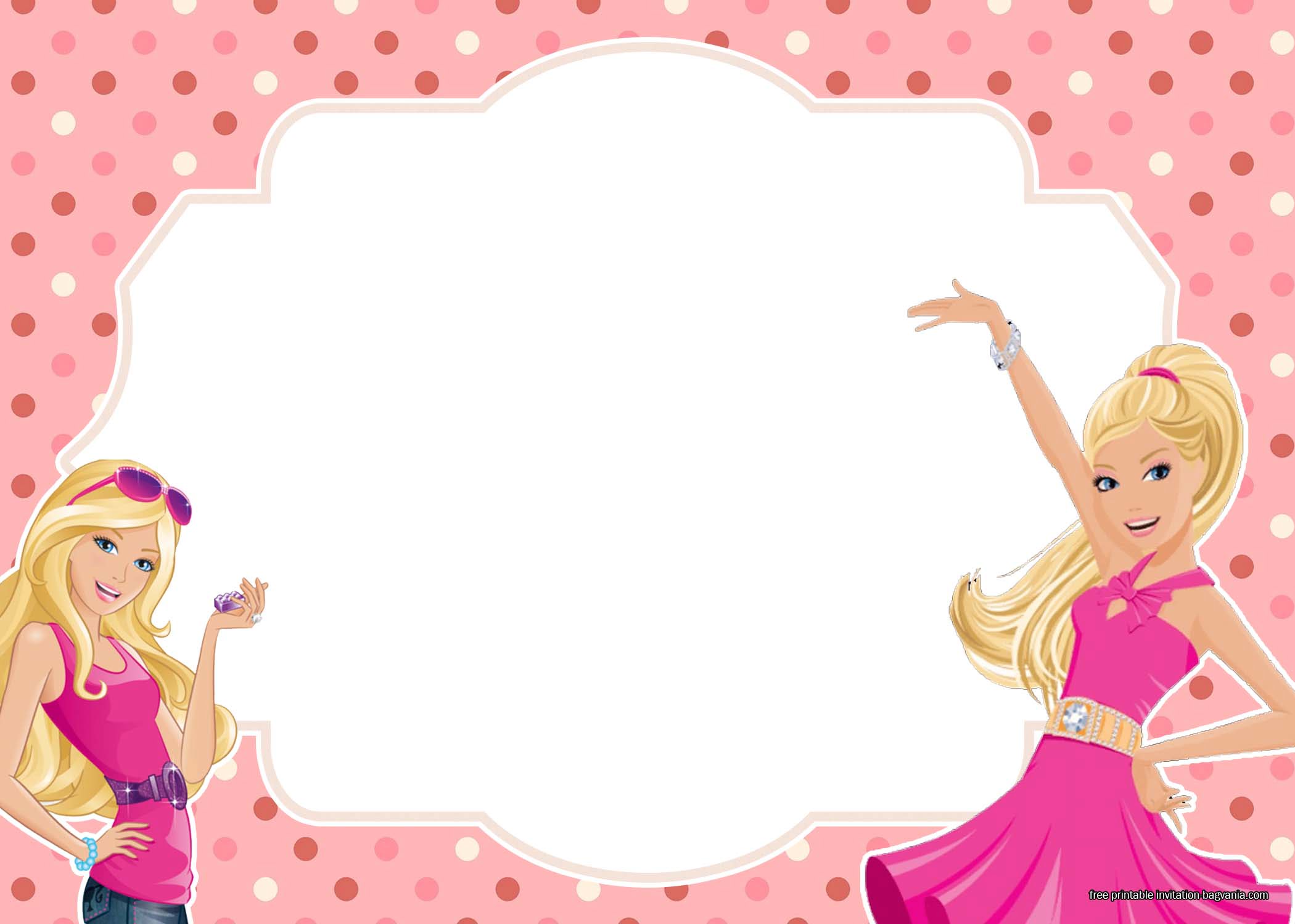 FREE Printable Barbie Invitation Templates FREE Printable Birthday Invitation Templates Bagvania