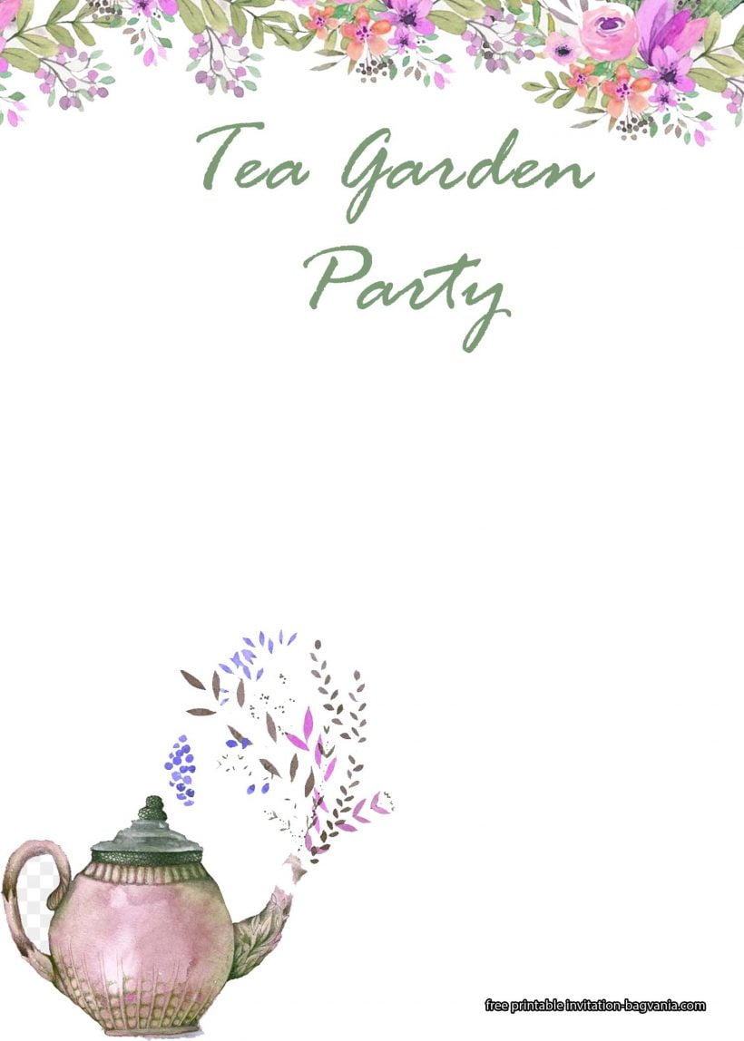 FREE Printable Garden Tea Party Invitation Templates | FREE Printable ...