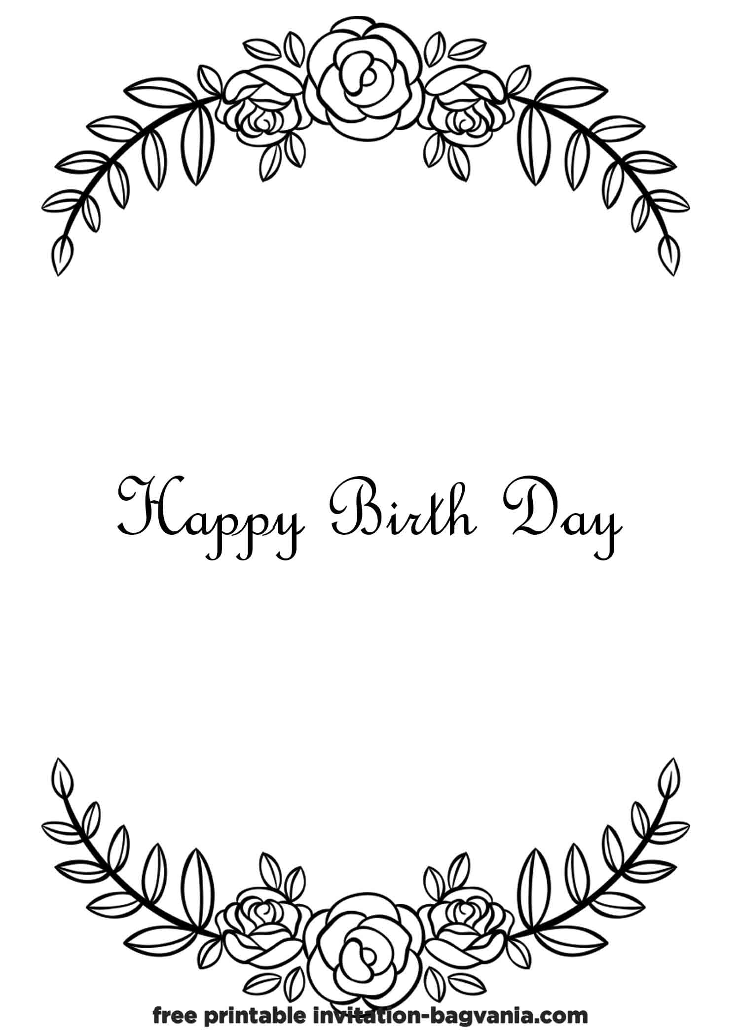 Printable Birthday Invitations Black And White Printable Word Searches