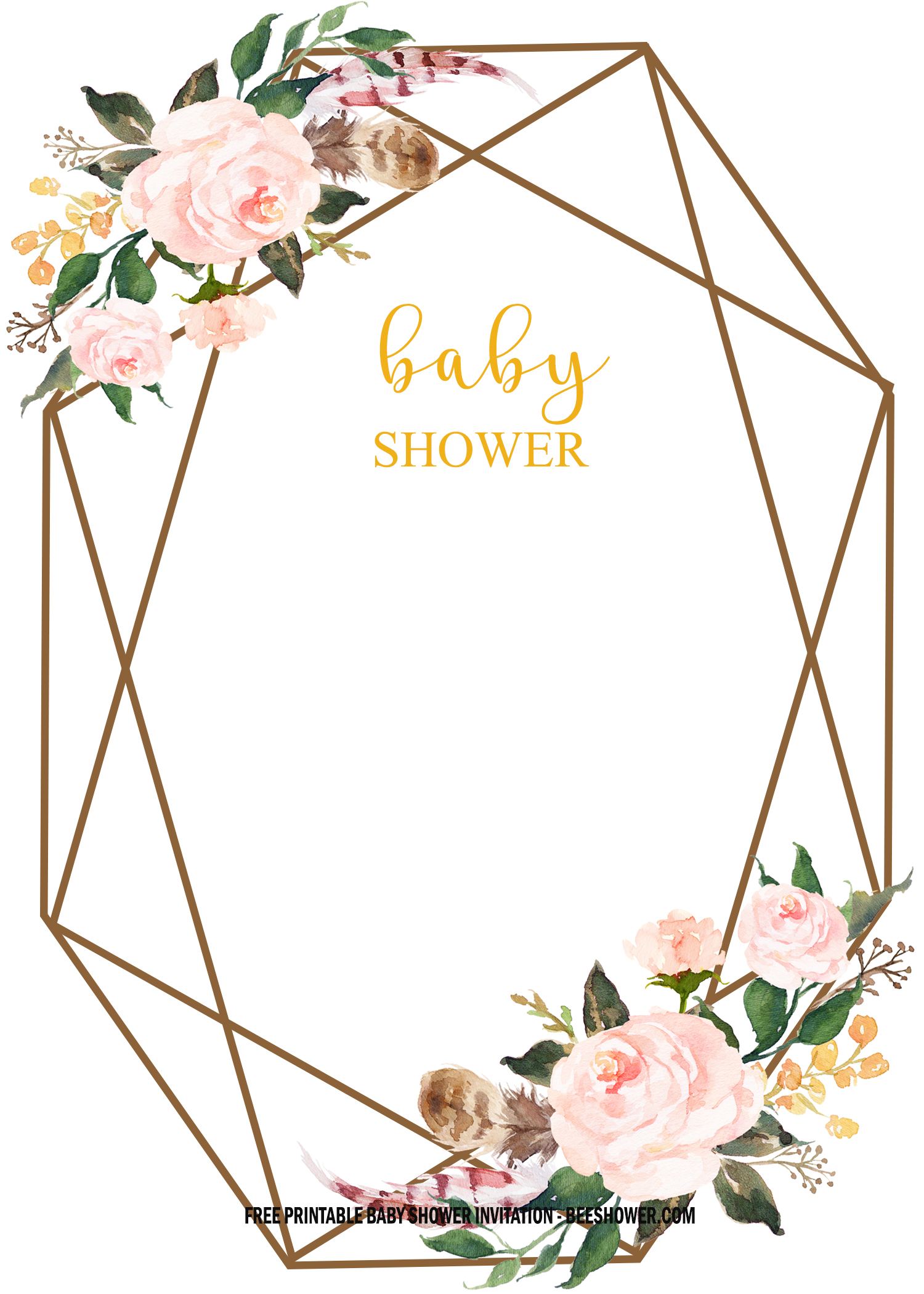 FREE Floral Baby Shower Invitation Templates Vintage FREE Printable 