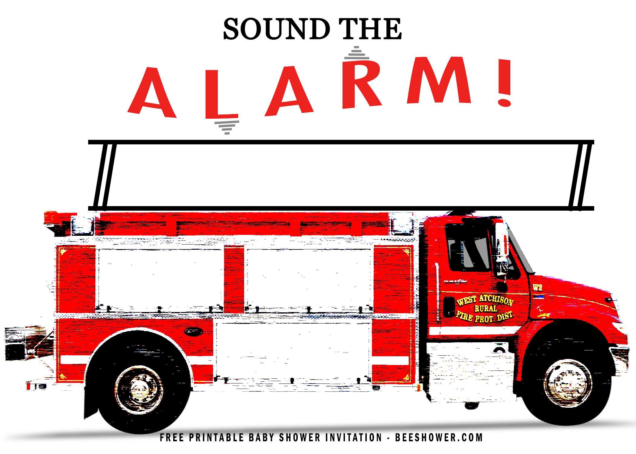 Free Printable Fire Truck Invitation Template Ready To Use In Minutes 