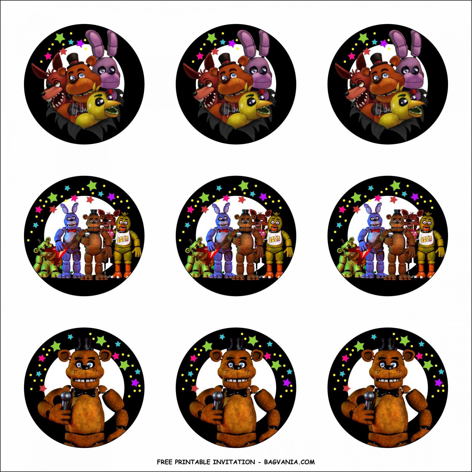 (FREE PRINTABLE) Five Night at Freddy’s Party Kits Template FREE