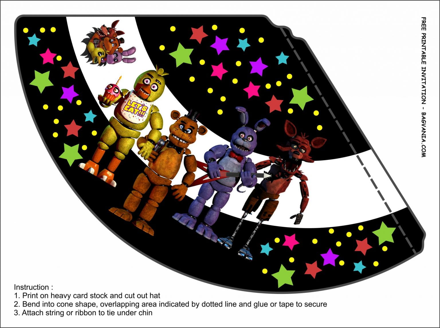 (FREE PRINTABLE) Five Night at Freddy’s Party Kits Template FREE