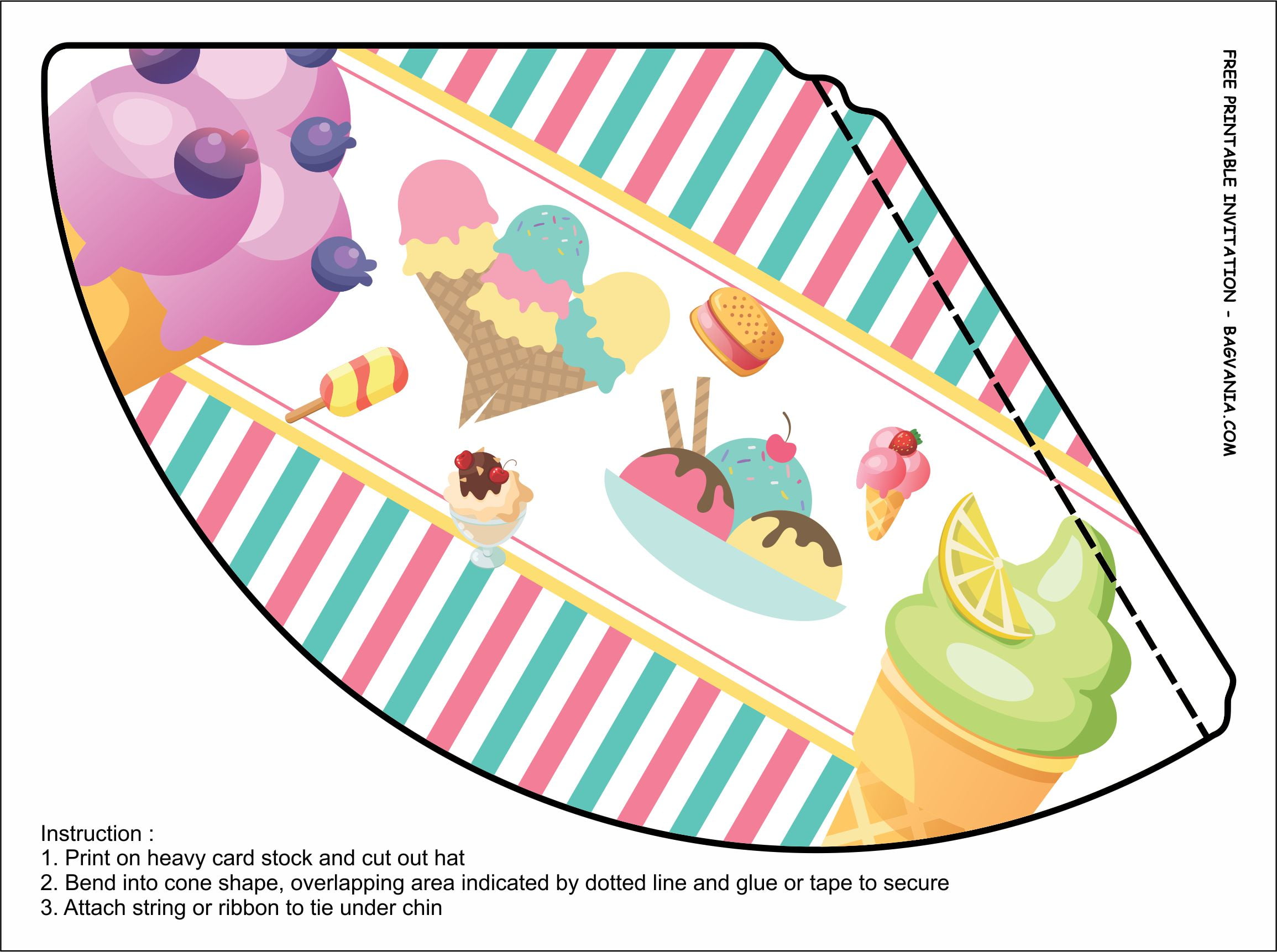 Ice Cream Hat Printable