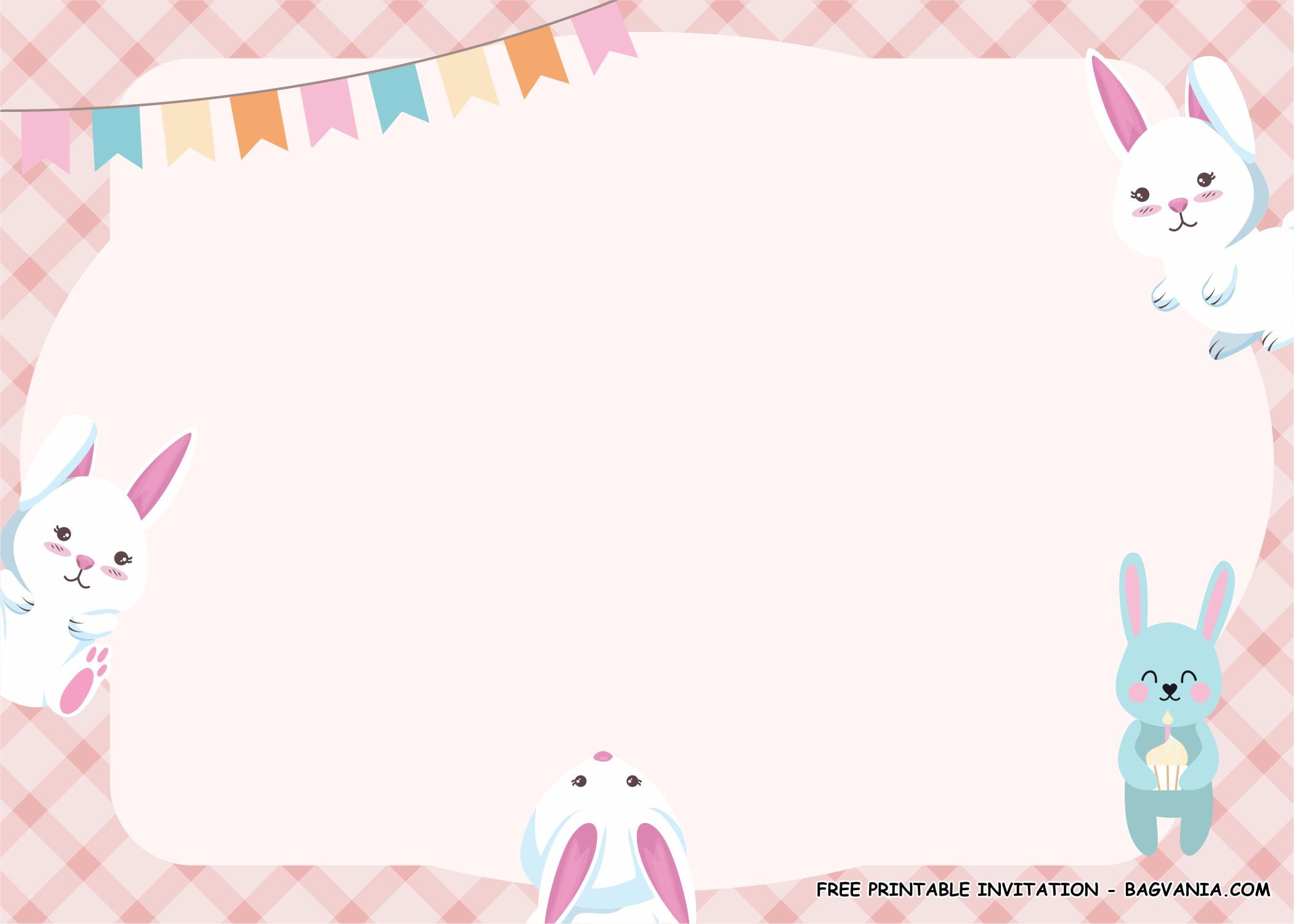 Free Printable Bunny Birthday Invitations Templates Printable Download