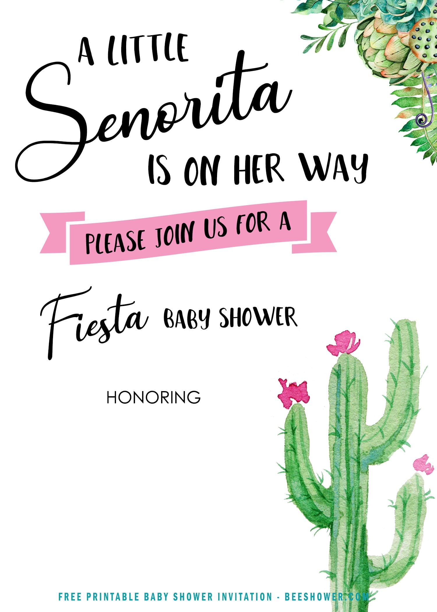 free fiesta baby shower invitations