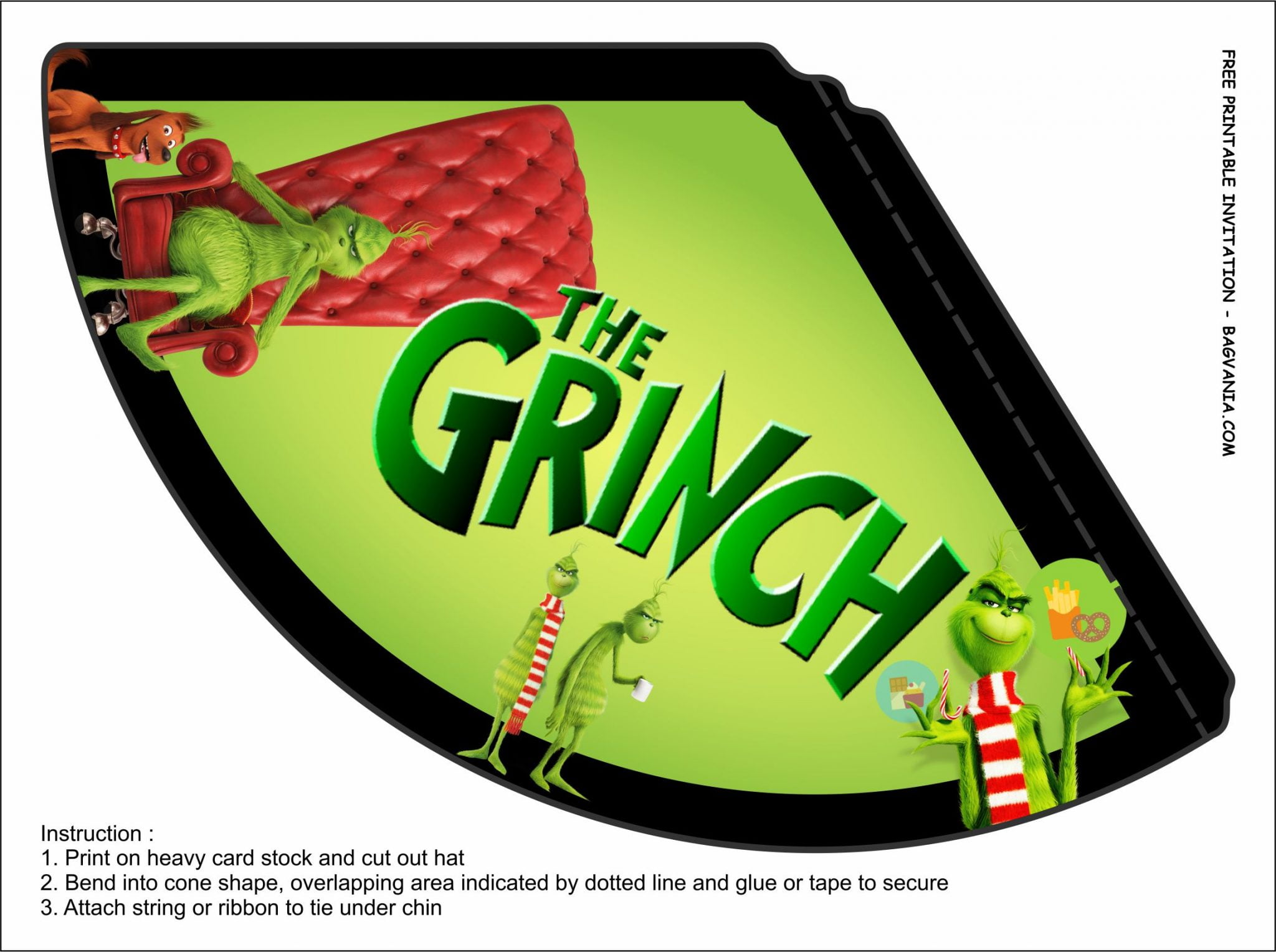 (FREE PRINTABLE) The Grinch Birthday Party Kits Template FREE