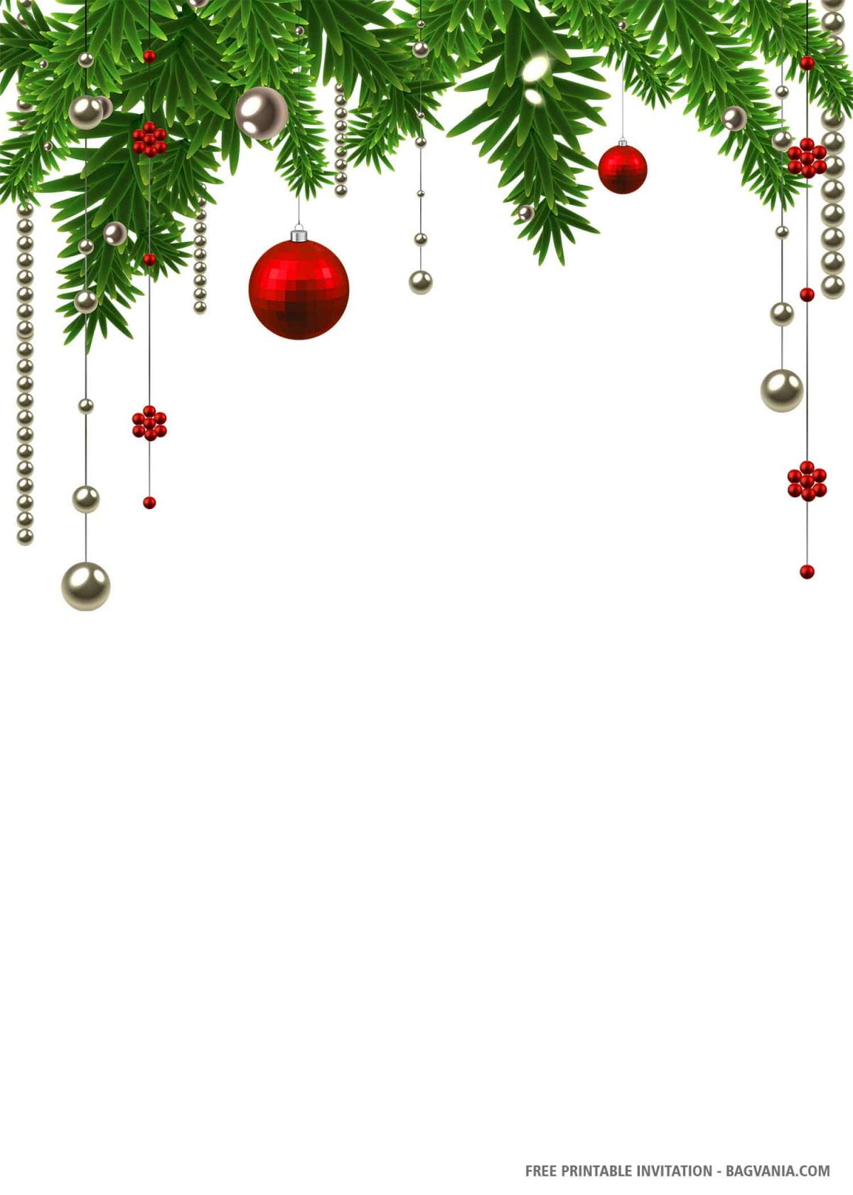 (FREE PRINTABLE) Christmas Ornament Themed Birthday Invitation
