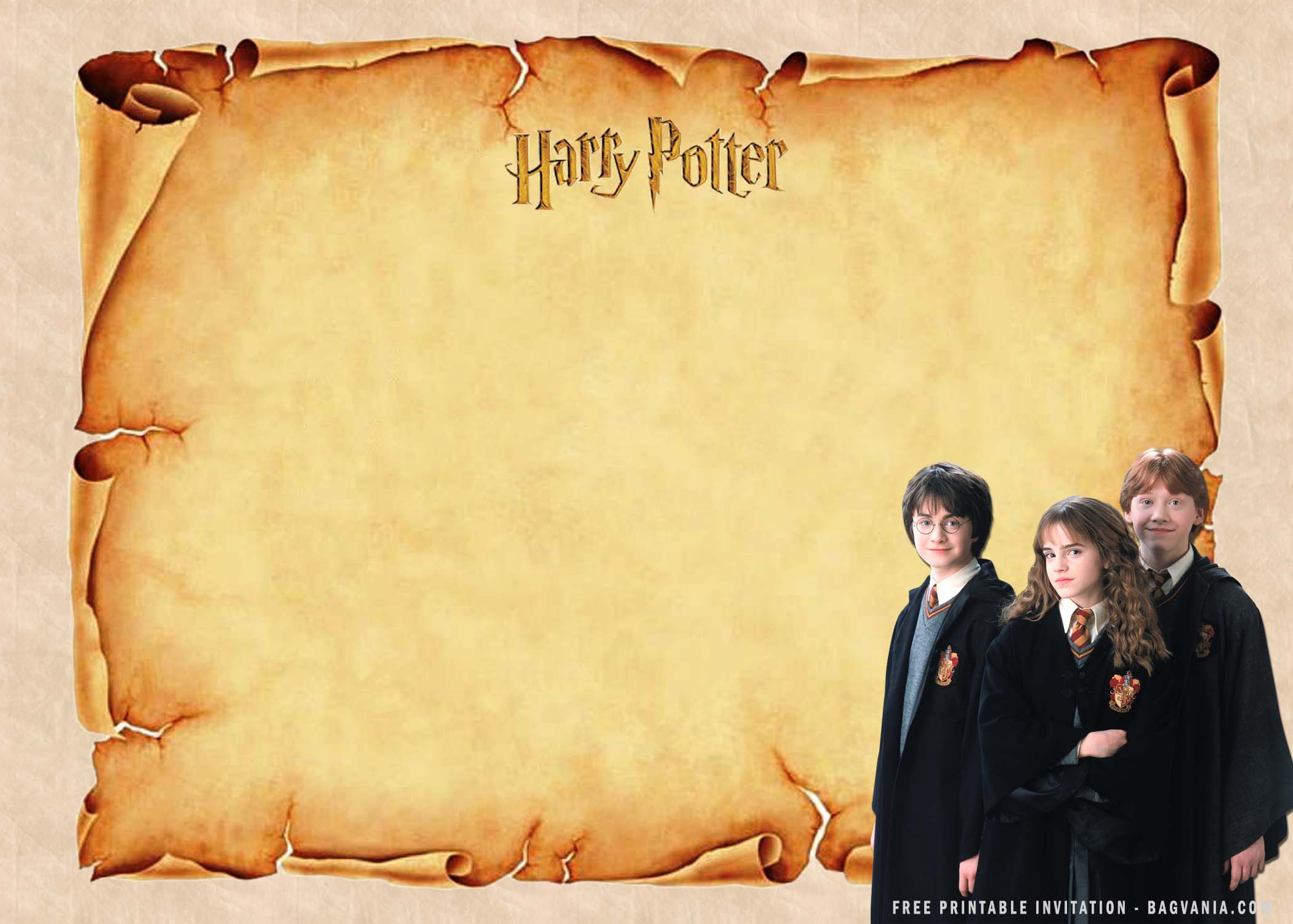(FREE Printable) – Harry Potter Birthday Invitation Templates | FREE ...