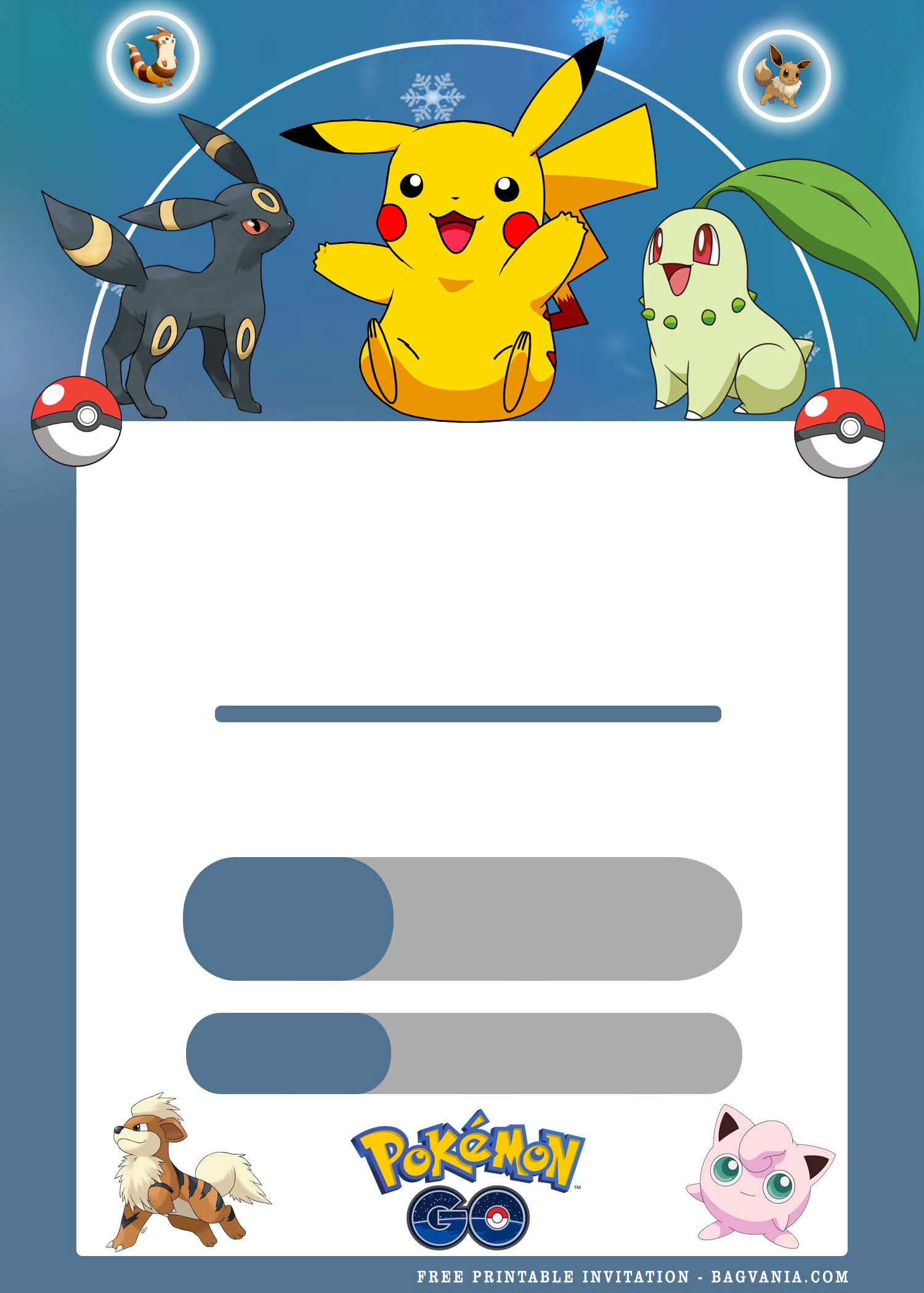  FREE Printable Pokemon Birthday Invitation Templates FREE 