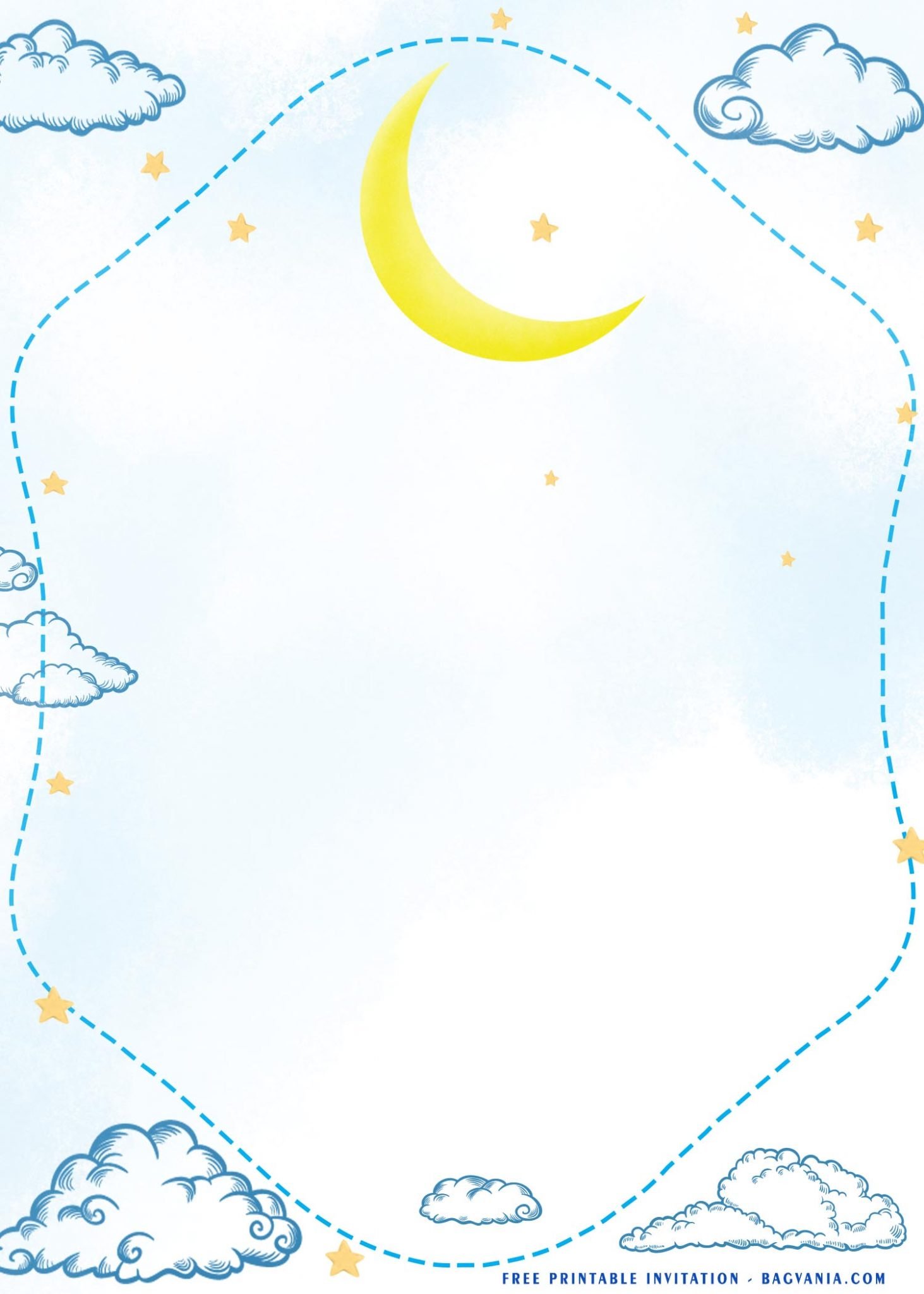 (FREE Printable) – Over The Moon Baby Shower Invitation Templates ...