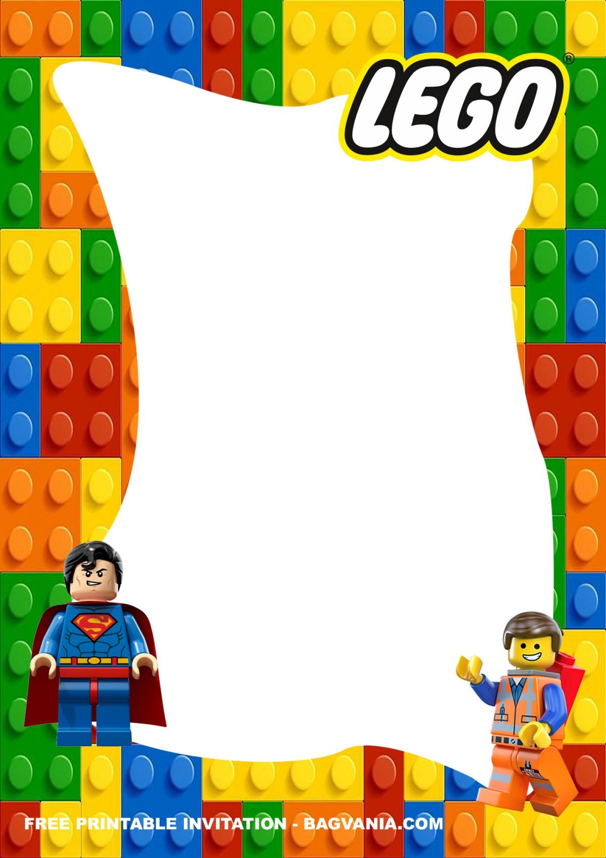 (FREE Printable) – Lego Superheroes Birthday Invitation Templates ...