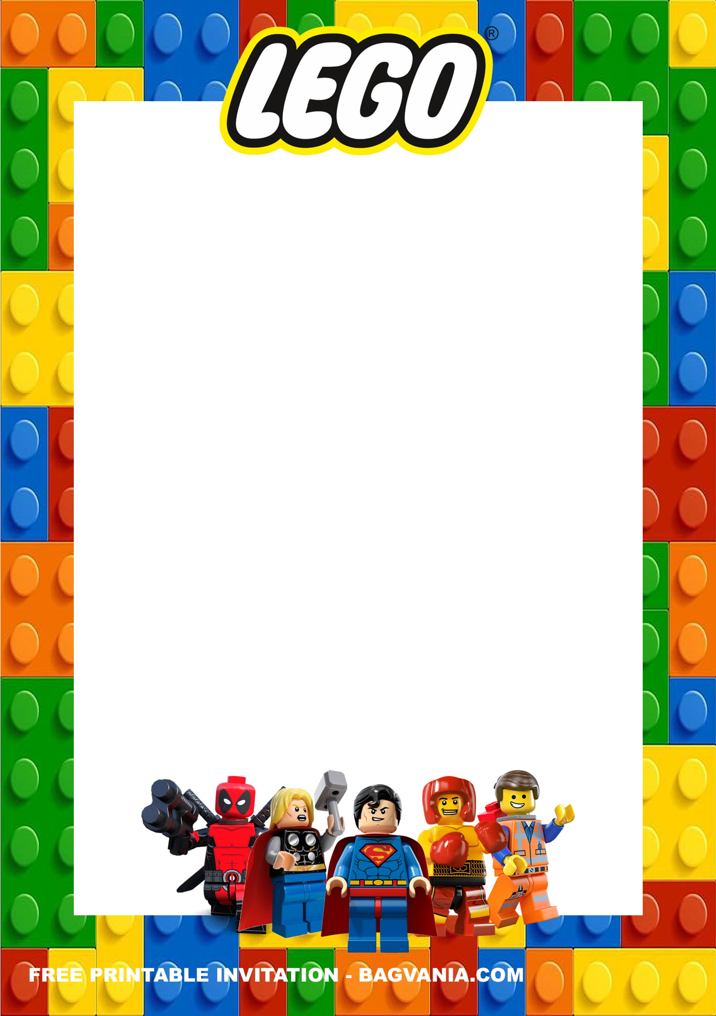 Lego Birthday Invitation Template