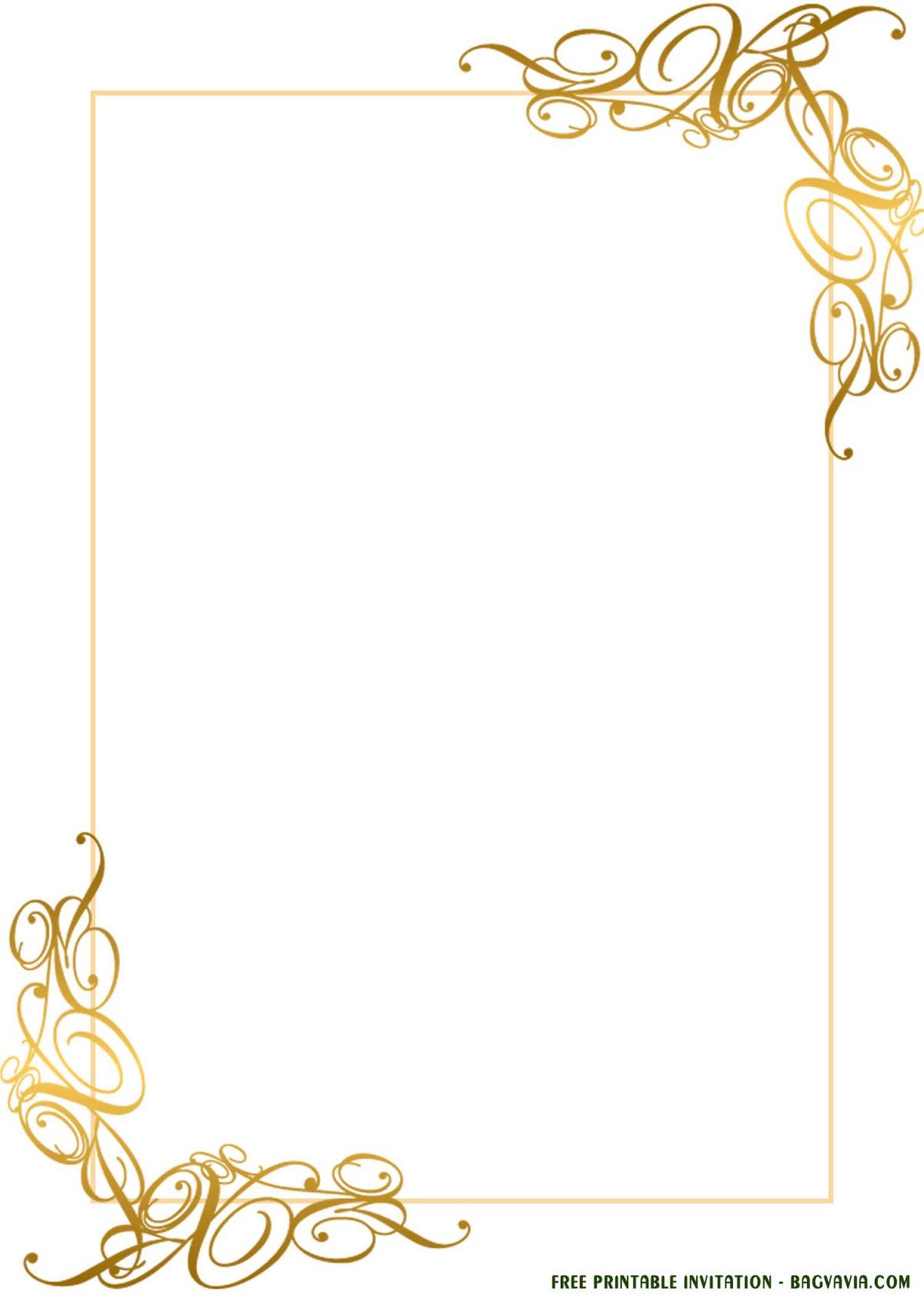  FREE Printable Gold Lace Invitation Templates For Any Occasions FREE Printable Birthday