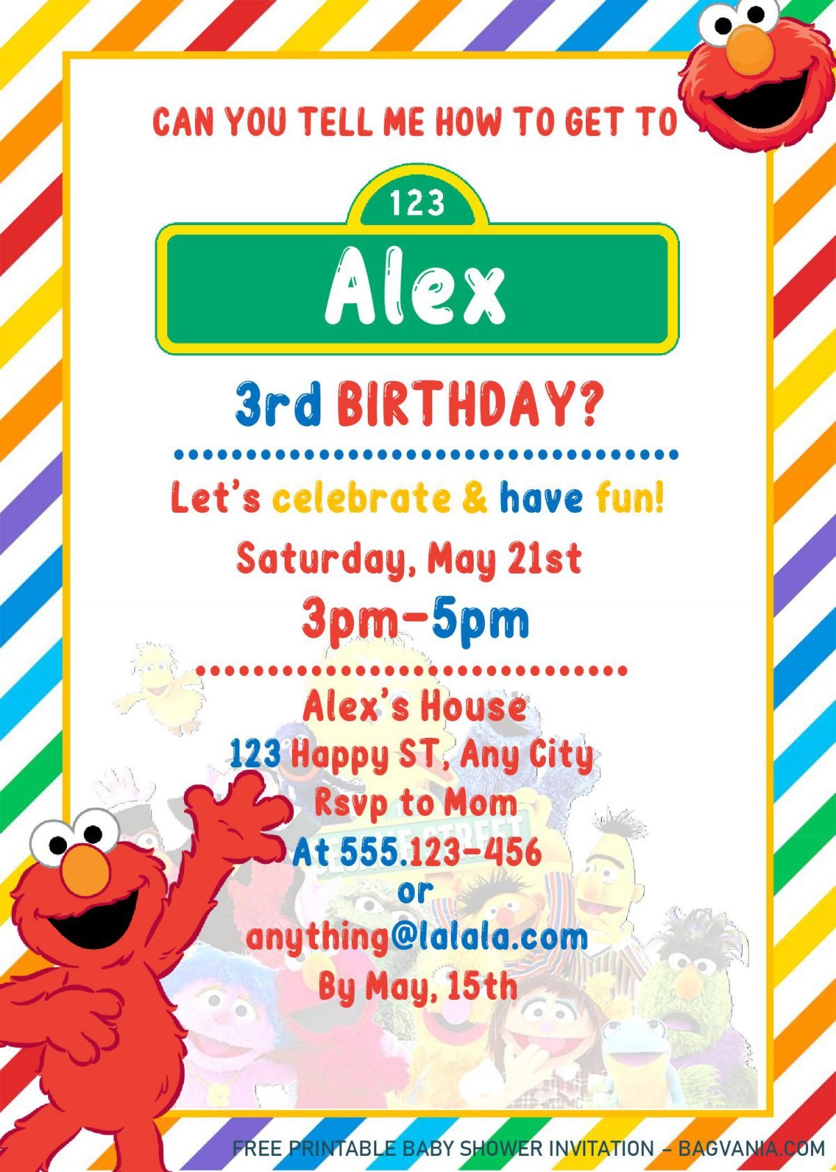 Sesame Street Invitation Templates – Editable With Ms Word | FREE ...