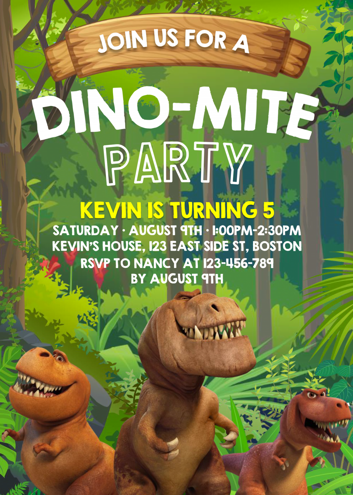 Dinosaur Invitation Templates Editable With MS Word FREE Printable 